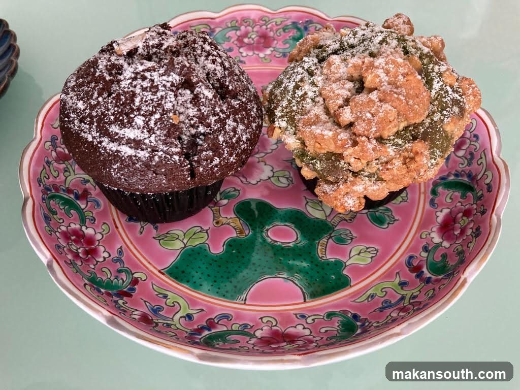 Muffins on a decorative plate