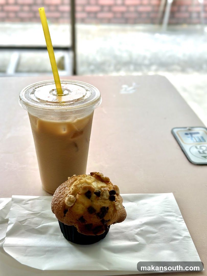 Muffin and Iced Coffee