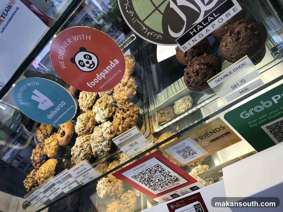 Bakery Display Case with Delivery Stickers