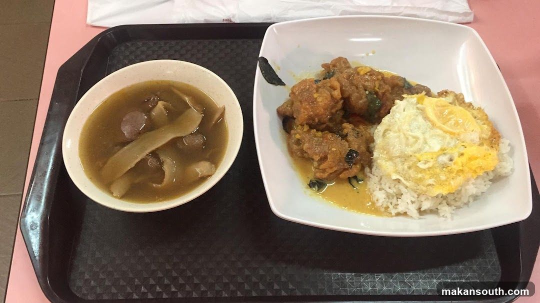 Food Tray with Curry and Soup
