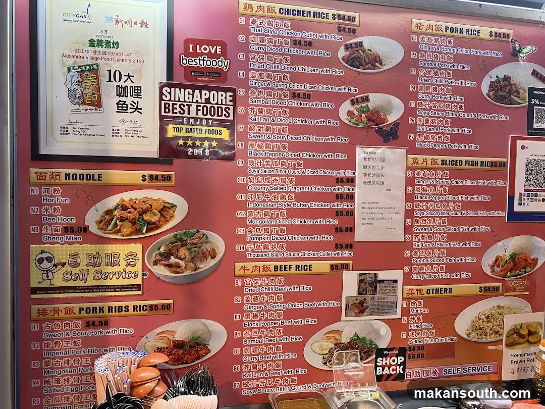 Chicken Rice Menu Board