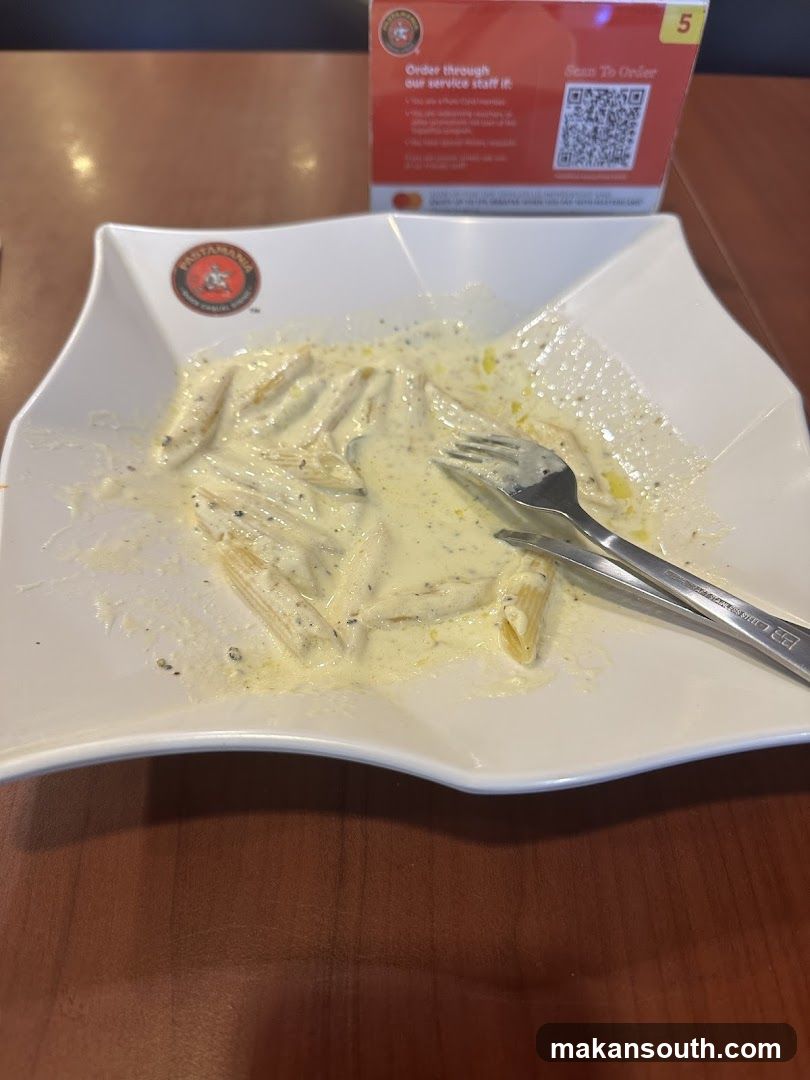 Pasta Remains on Plate
