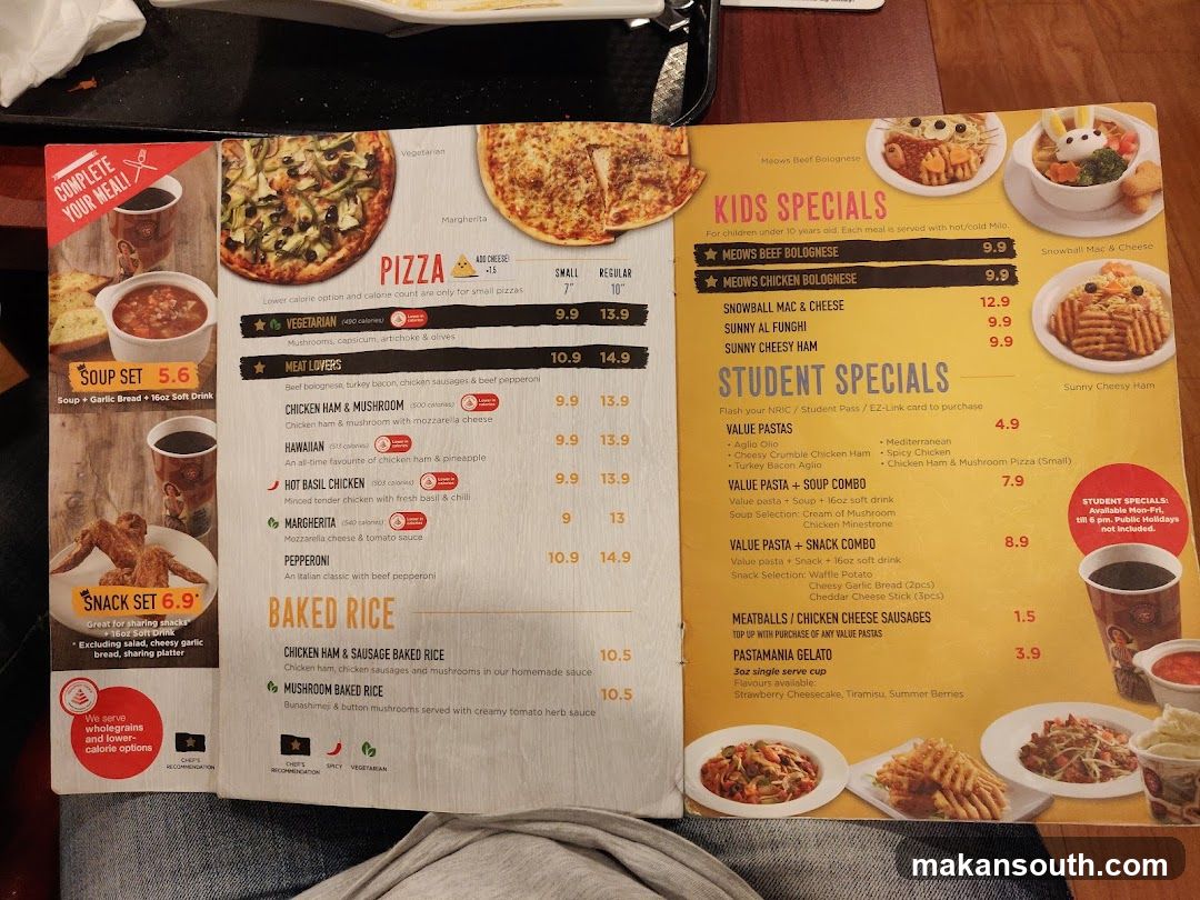 Pizza & Baked Rice Menu