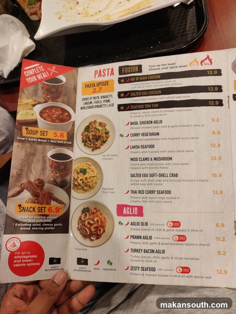 Pasta Fusion Menu