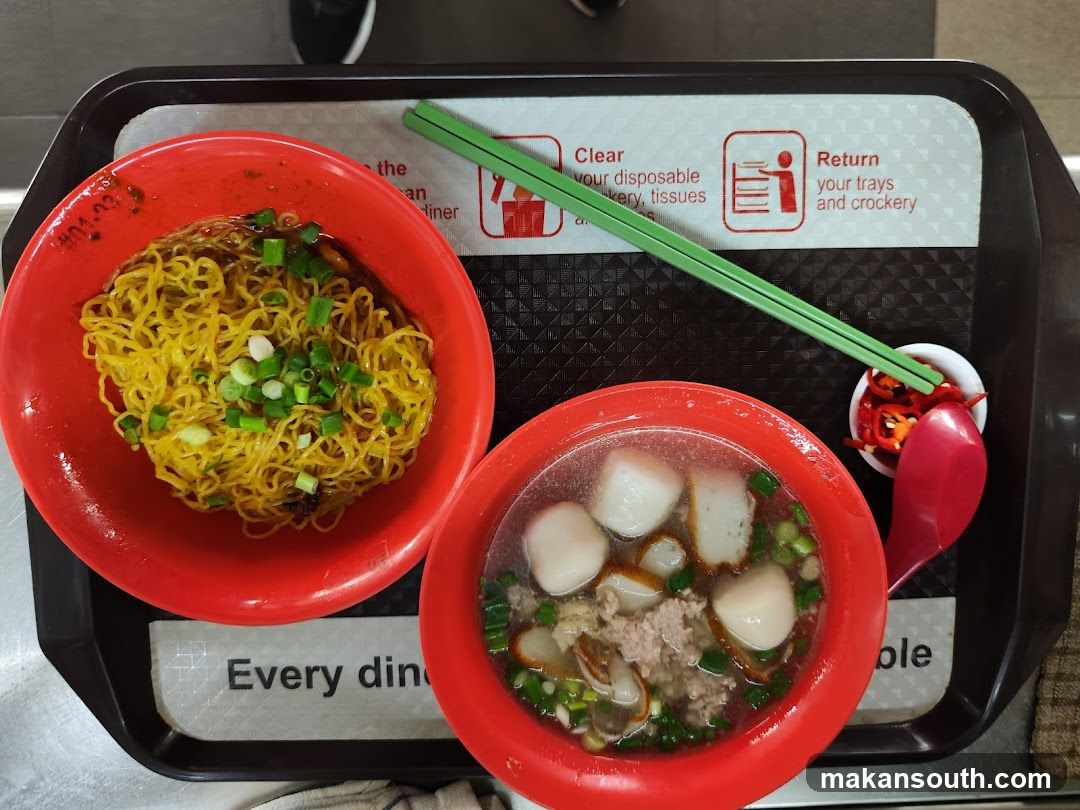 Noodle and Soup Meal on Tray