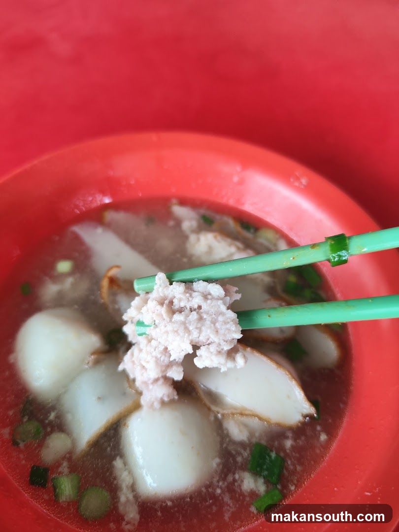 Bowl of Soup with Meatballs and Fish Balls