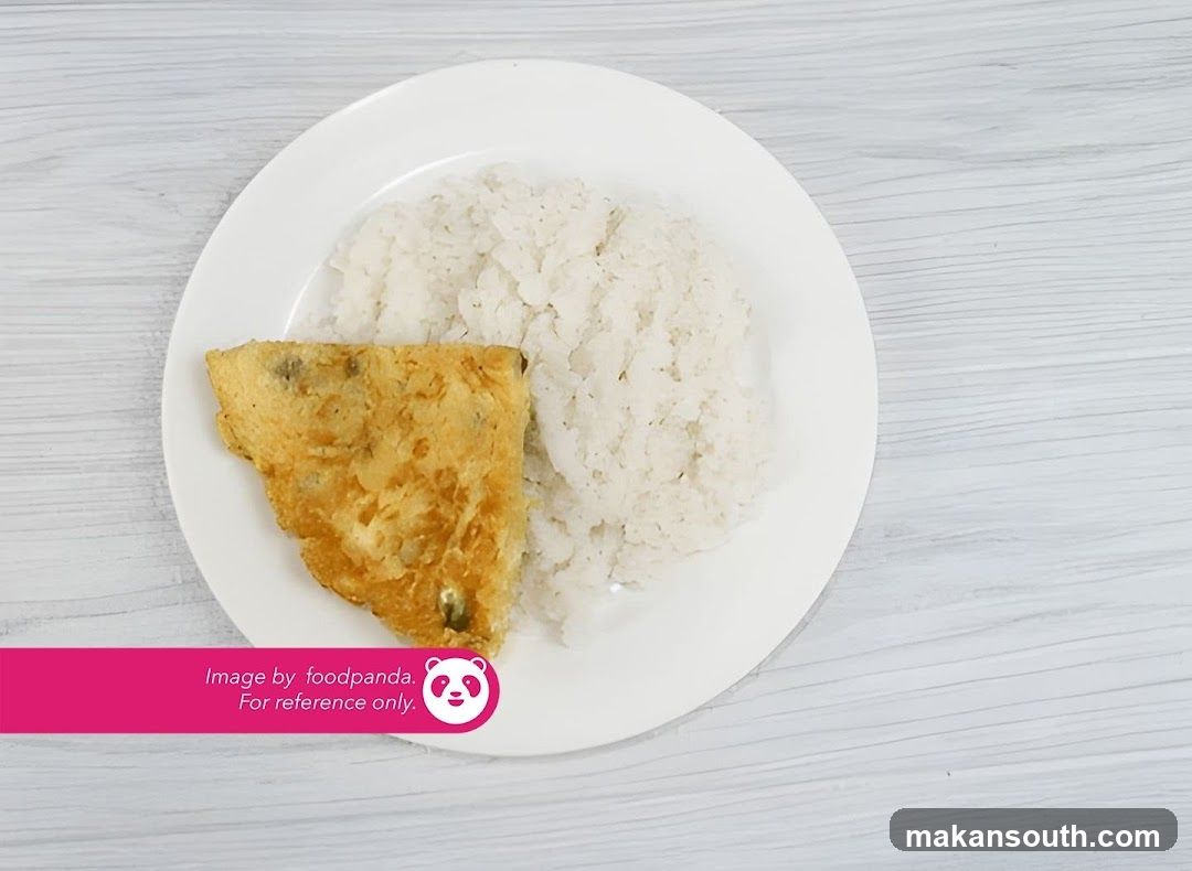 Plate of food with rice and egg