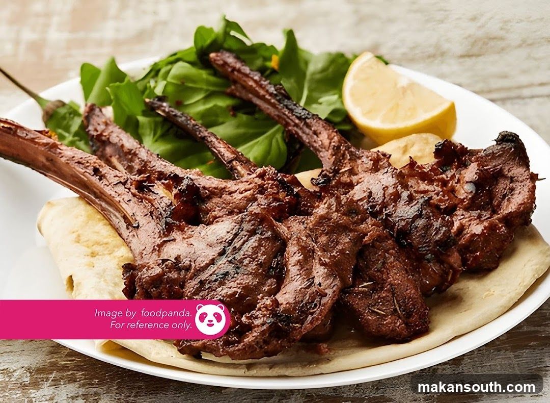 Grilled Lamb Chops with Salad and Lemon
