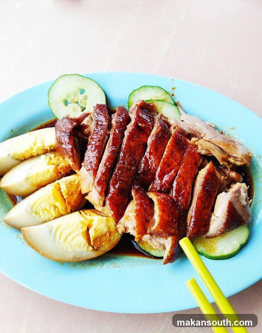 Roast Duck with Boiled Eggs and Cucumber