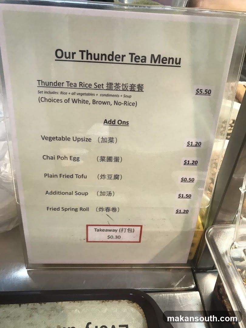 Our Thunder Tea Menu