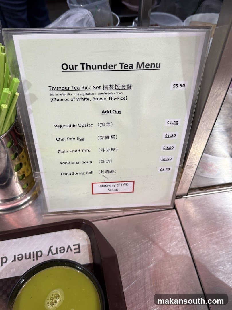 Thunder Tea Menu