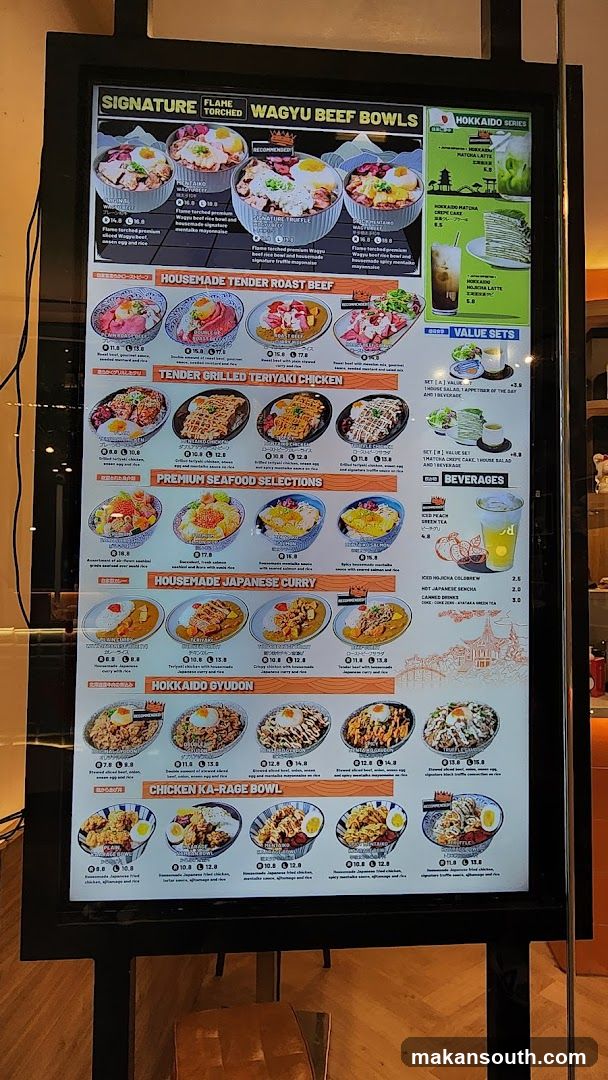 Wagyu Beef Bowl Menu Board