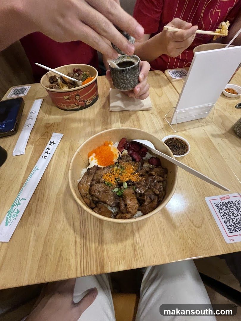 Bowl of food on table