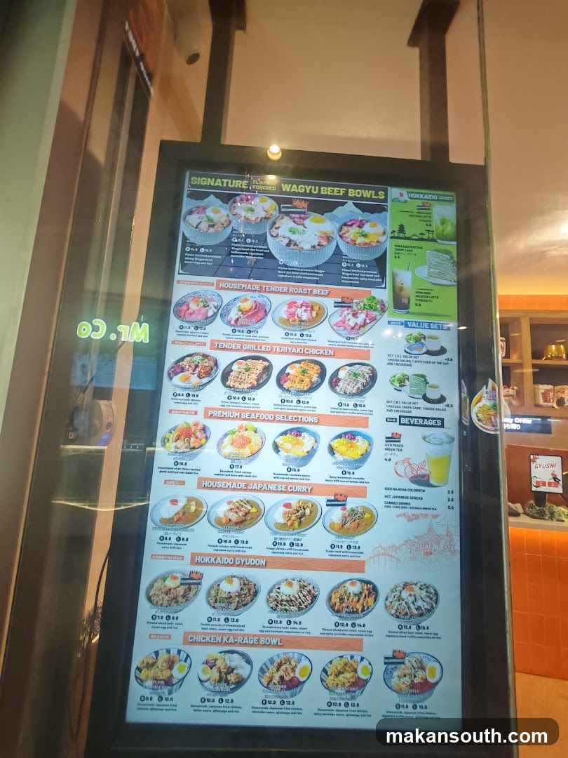 Wagyu Beef Bowl Menu Board