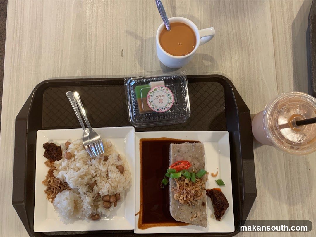 Food Tray with Rice and Meat Dish