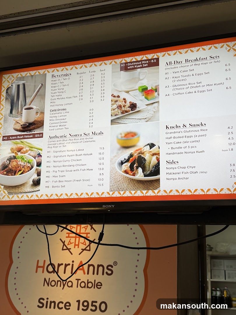 HarriAnn's Nonya Table Menu Board