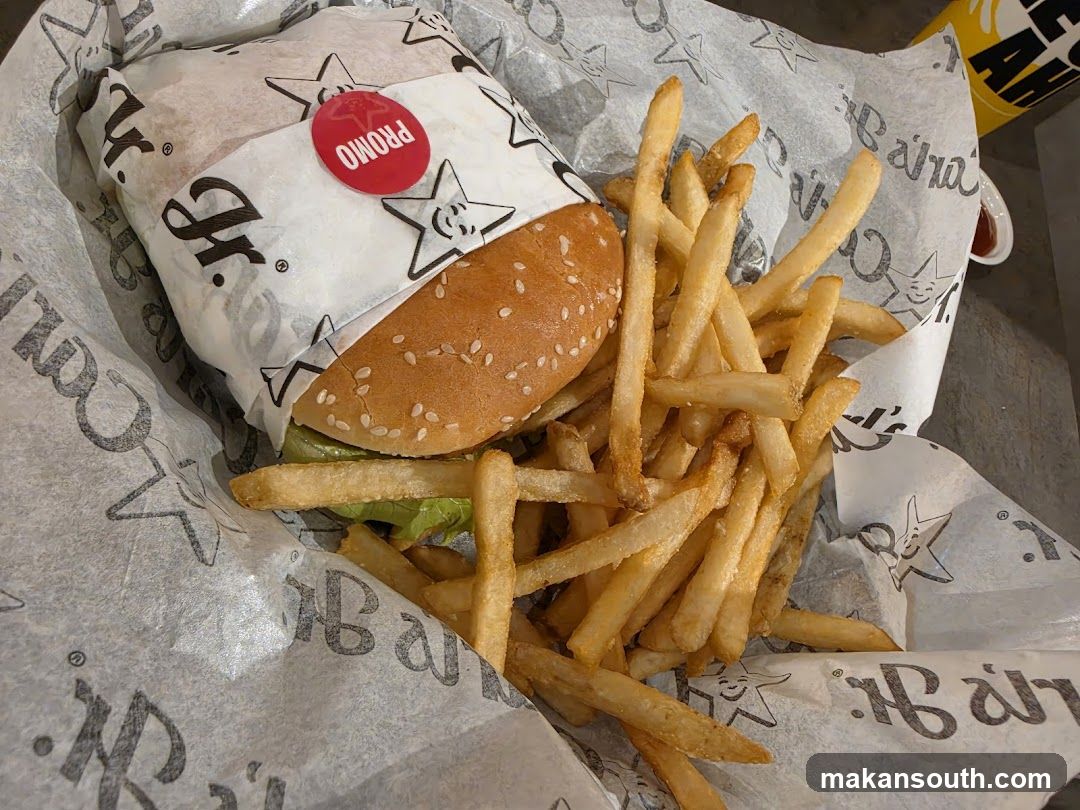 Burger and Fries with Promo Sticker