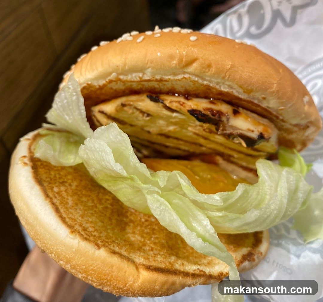 Grilled Chicken Burger with Egg and Lettuce