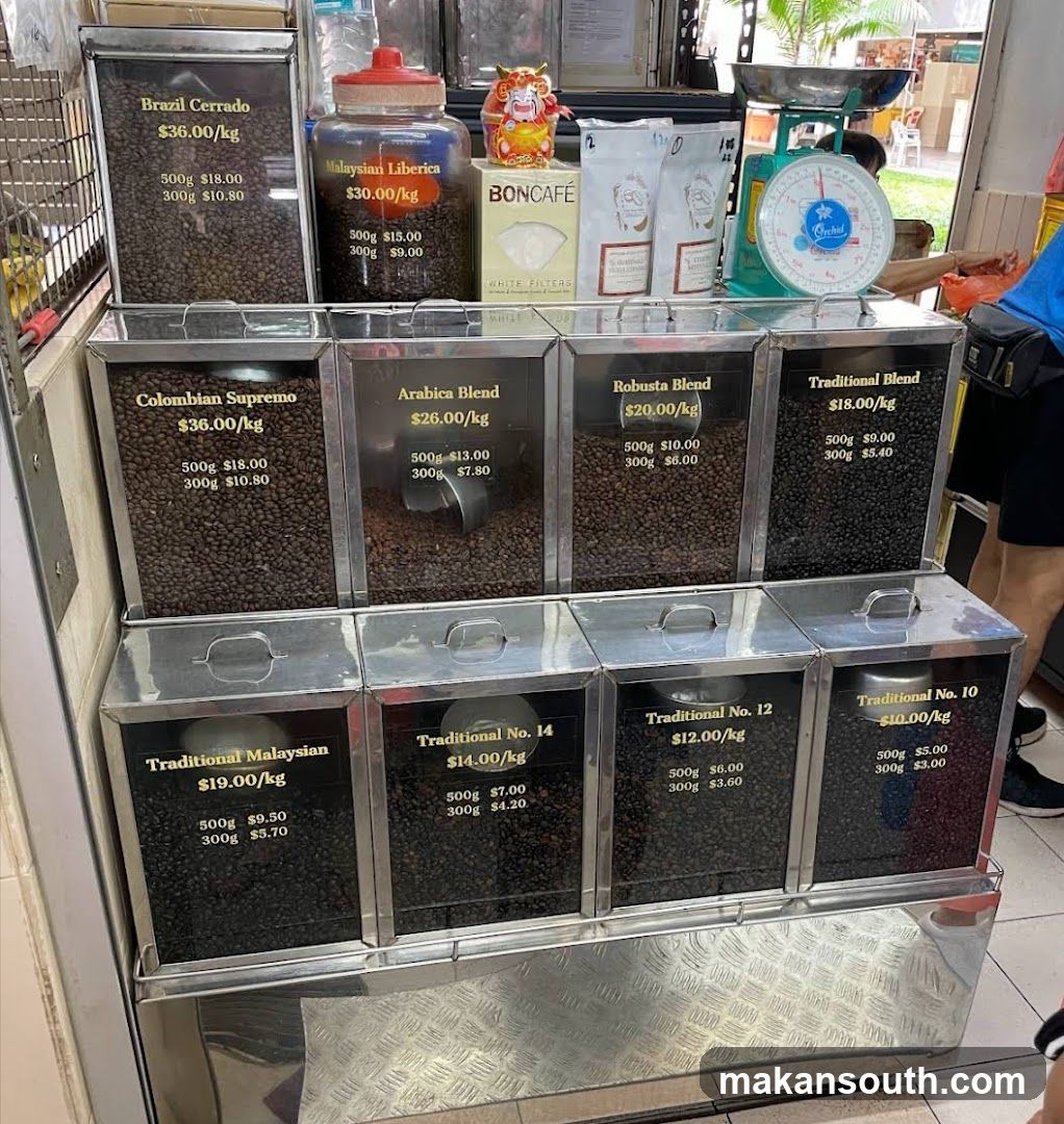 Coffee Bean Display at Shop Counter