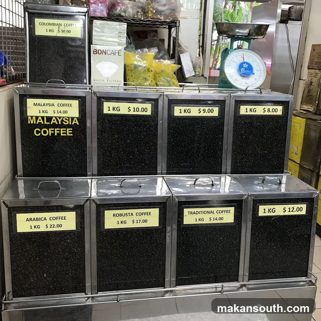 Coffee Display in Shop Interior