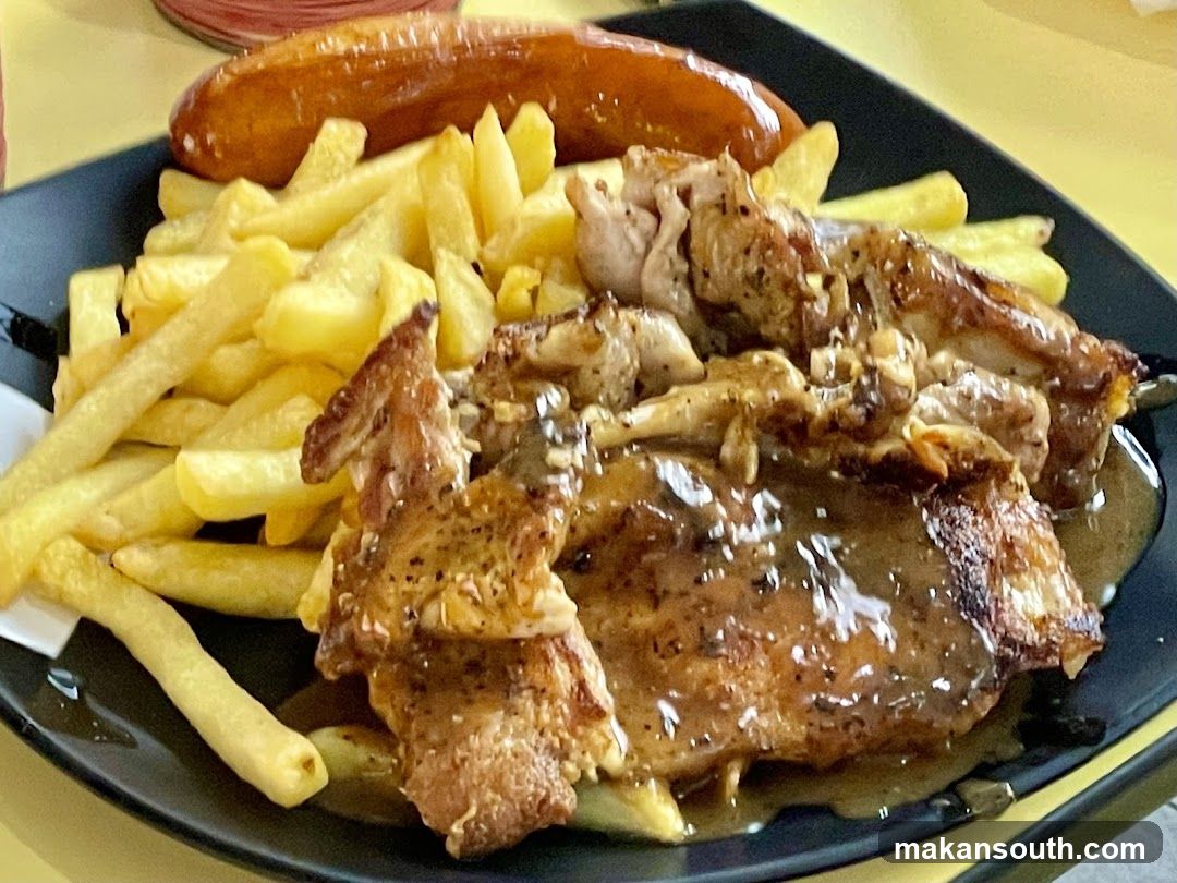 Sausage and Pork Chop with Fries