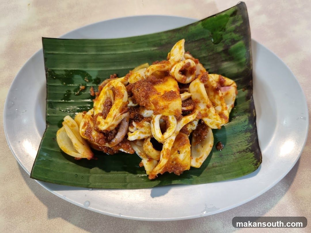 Squid Dish on Banana Leaf