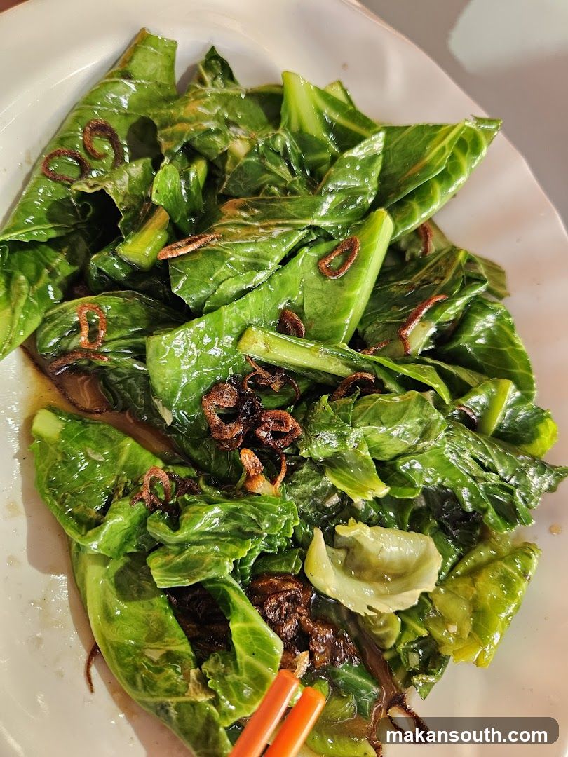 Stir-fried Leafy Greens with Fried Shallots