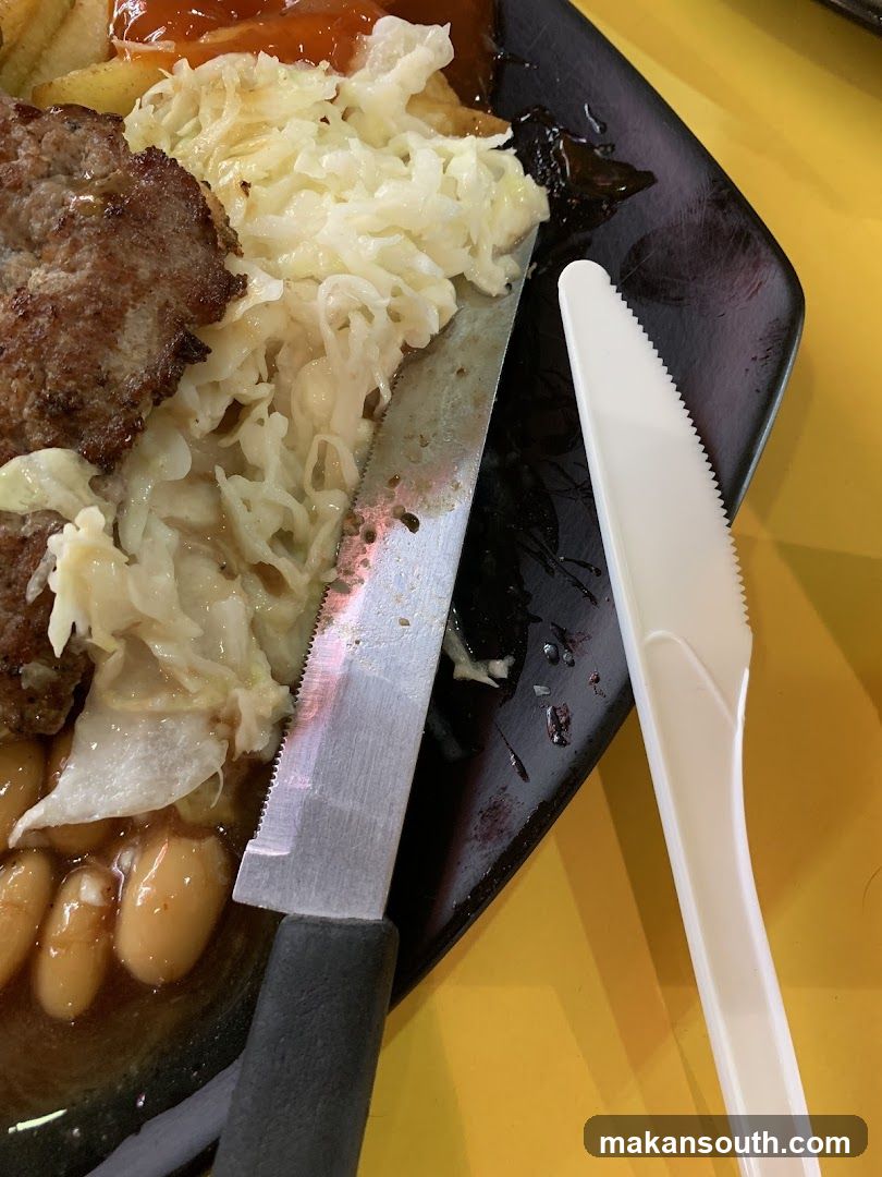 Plate of Food with Knife and Fork