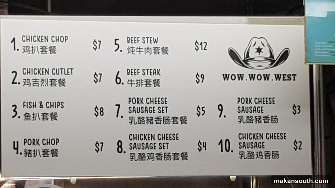 WOW.WOW.WEST Menu Board