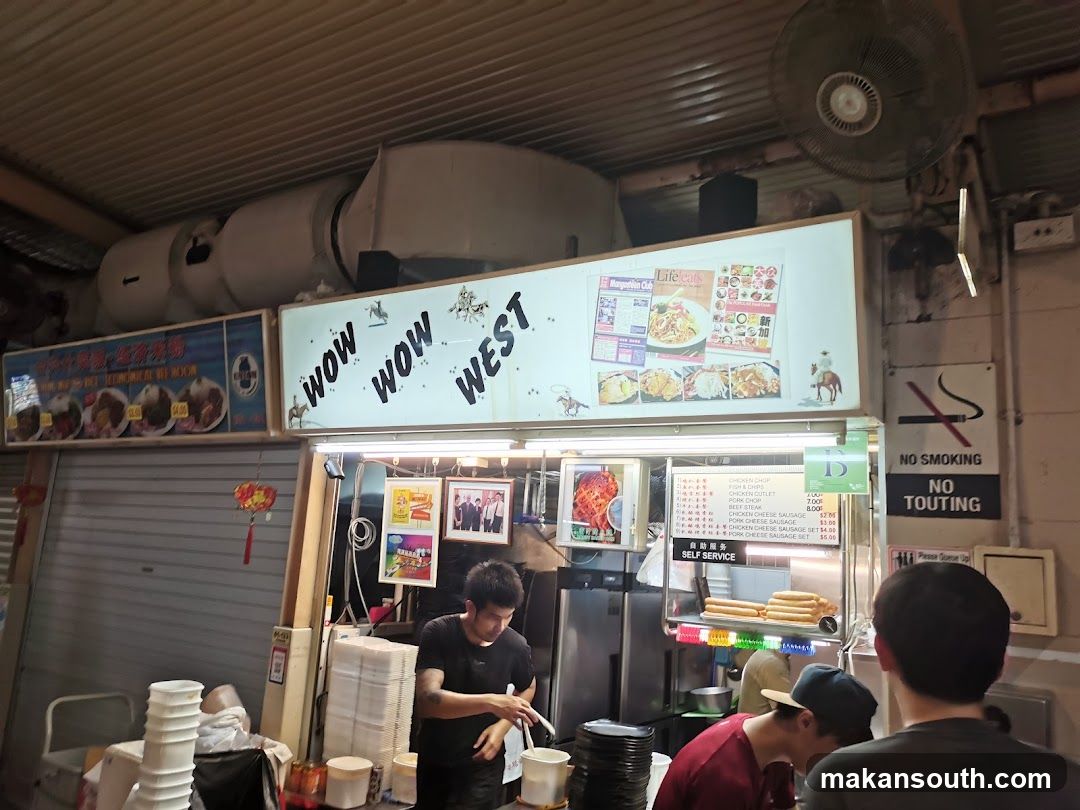 Food Stall Interior with Staff and Customers