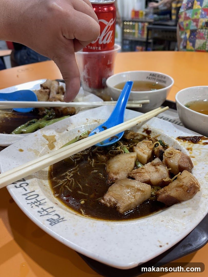 Eating at a food stall or canteen