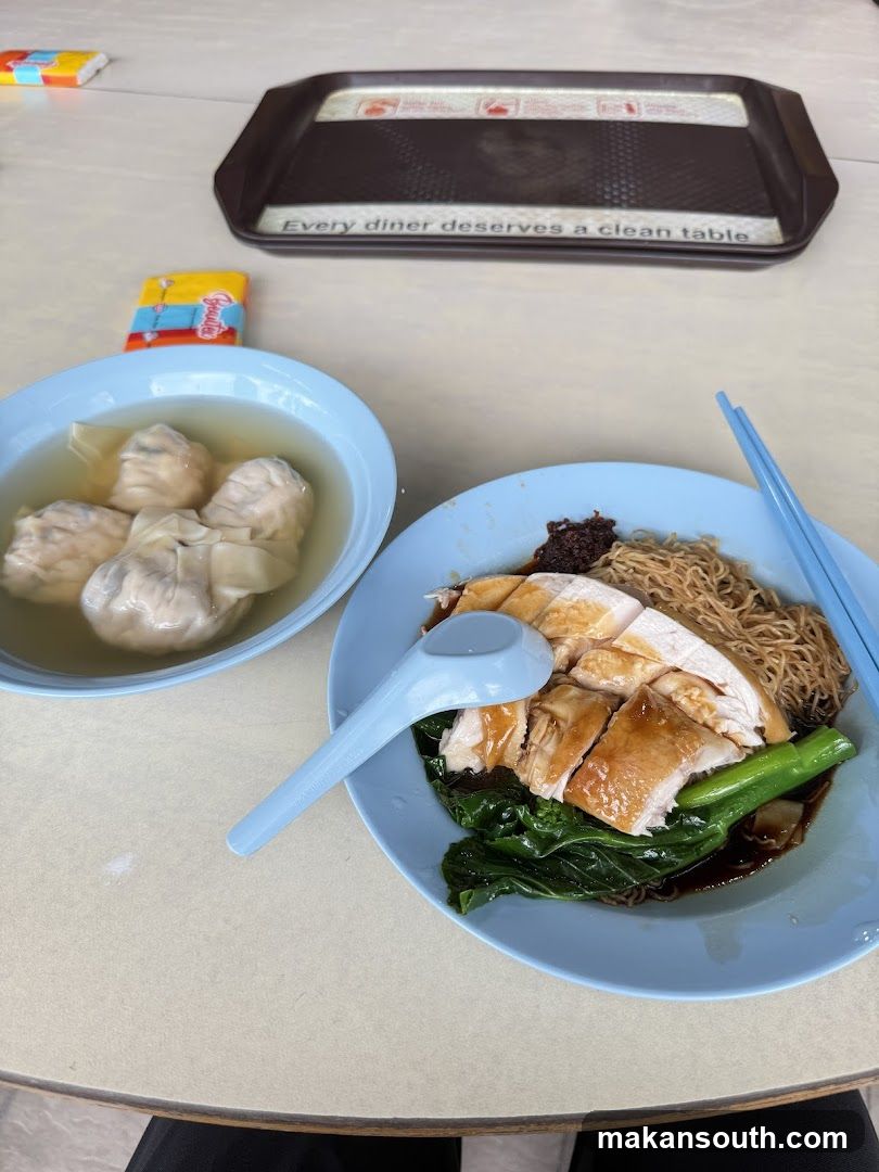 Hawker Meal with Chicken Rice and Dumplings