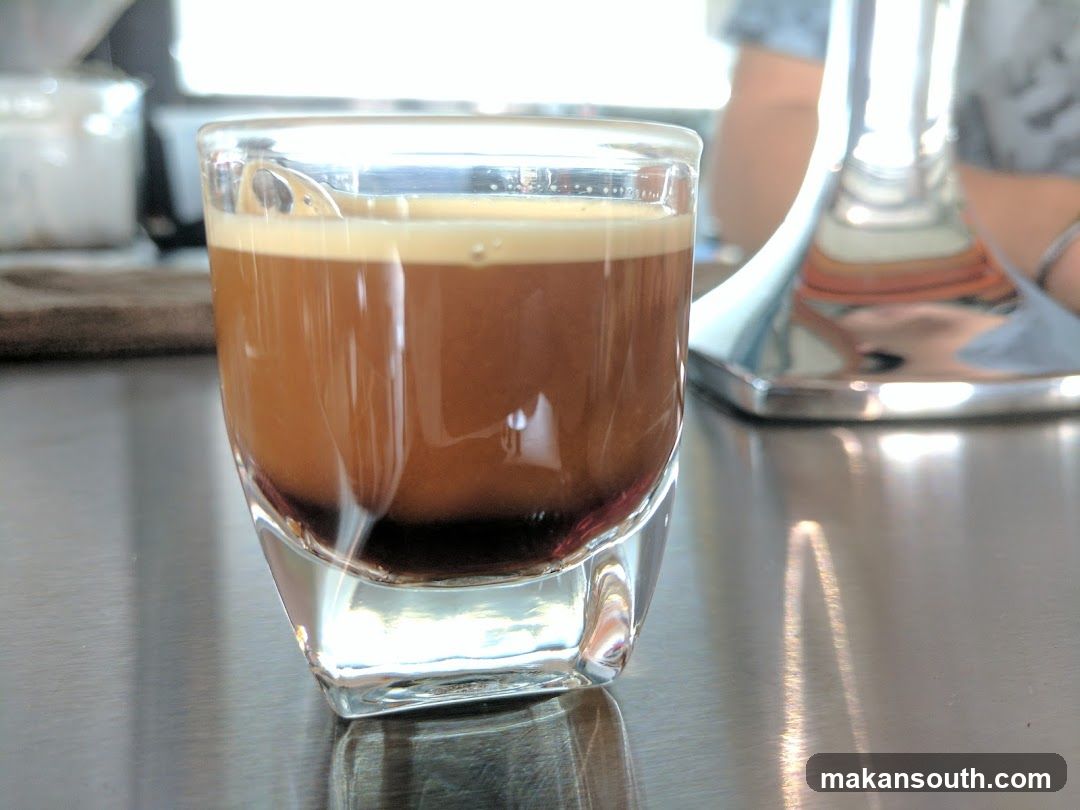 Espresso in a glass cup