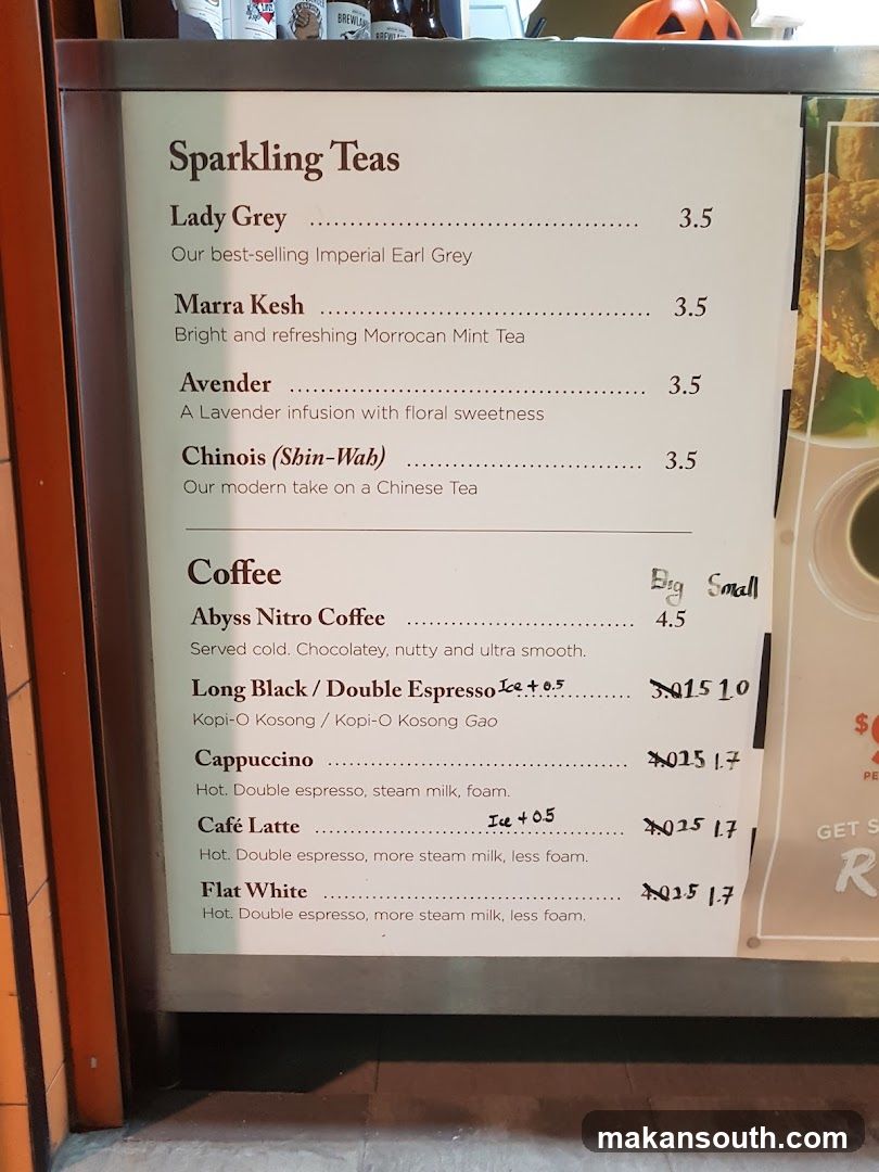 Sparkling Teas and Coffee Menu Board