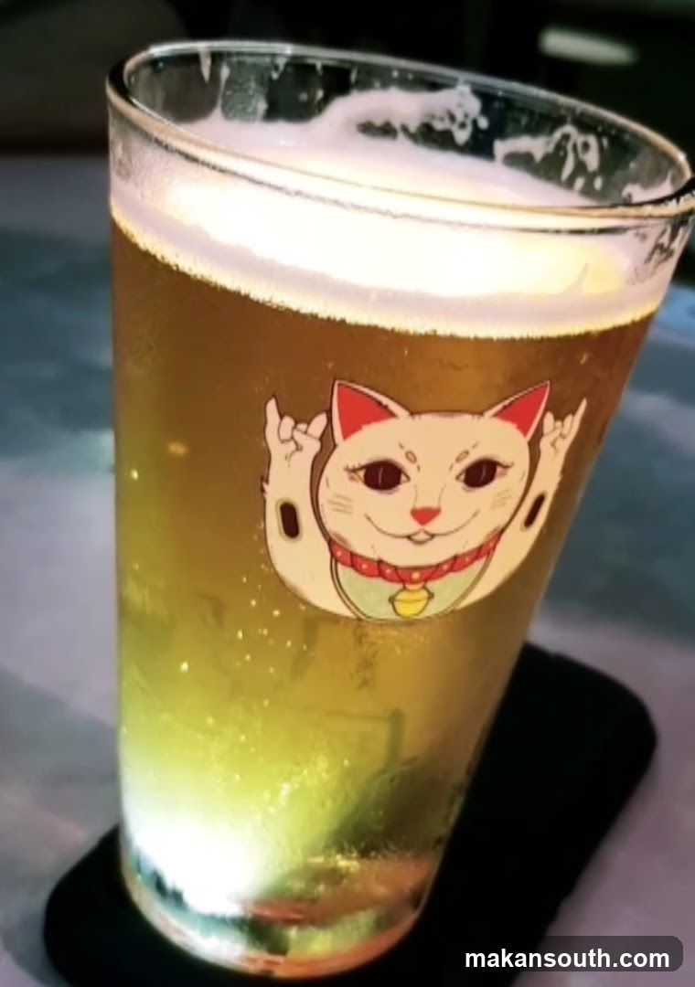 Beer with Maneki-neko Cat Design