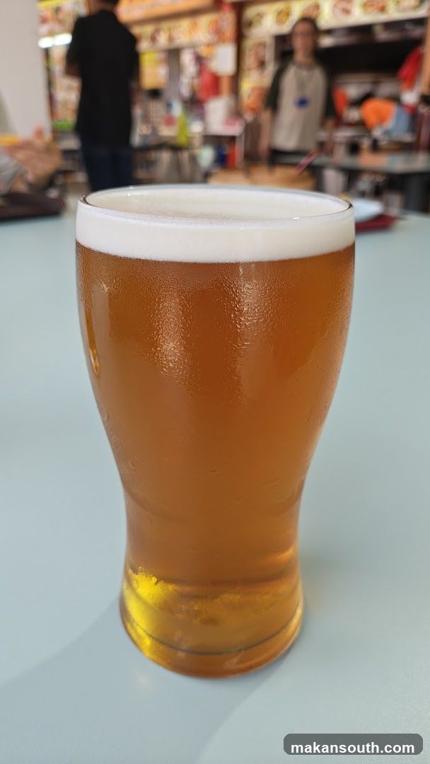 Beer in a glass at food court