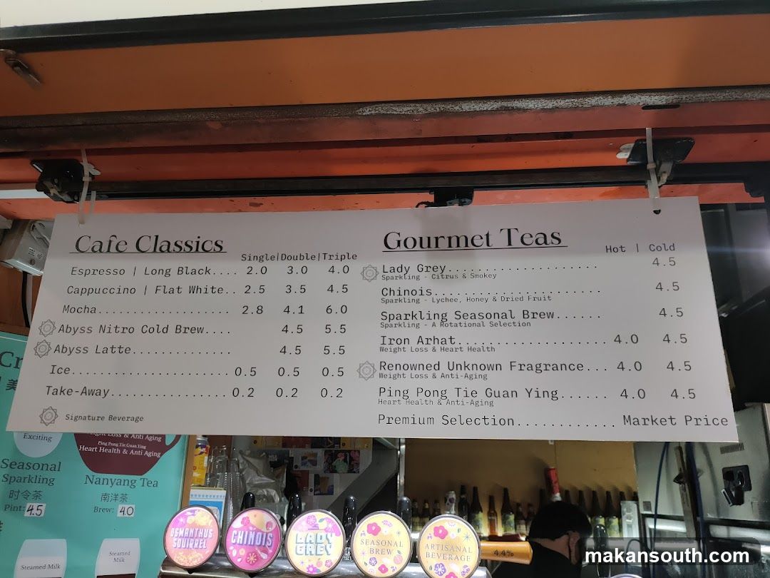 Cafe Classics & Gourmet Teas Menu Board