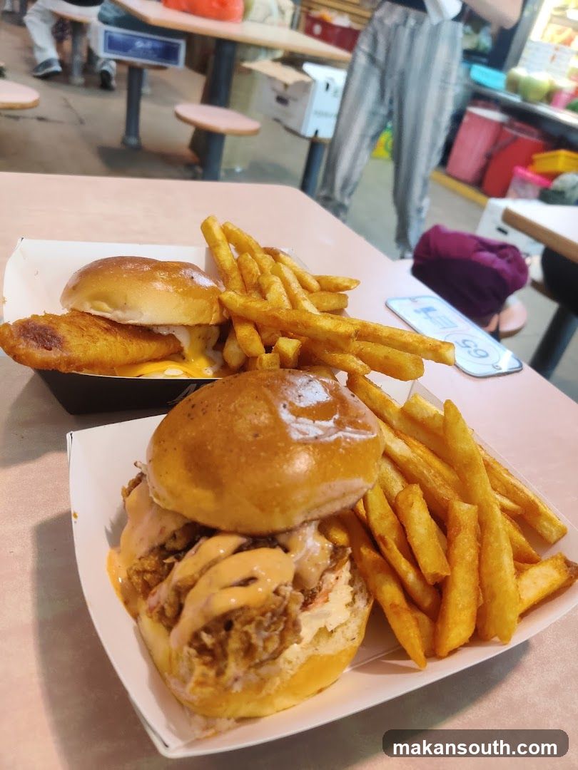 Food at a market stall or food court