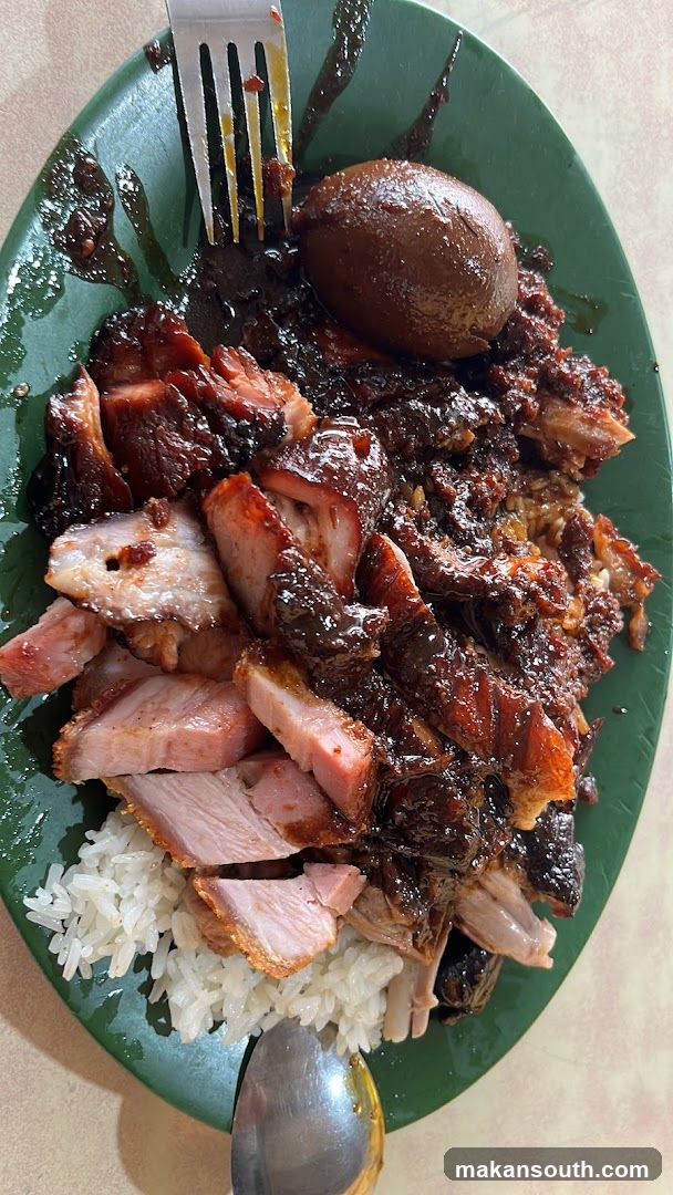 Roast Pork Plate with Sauce and Egg
