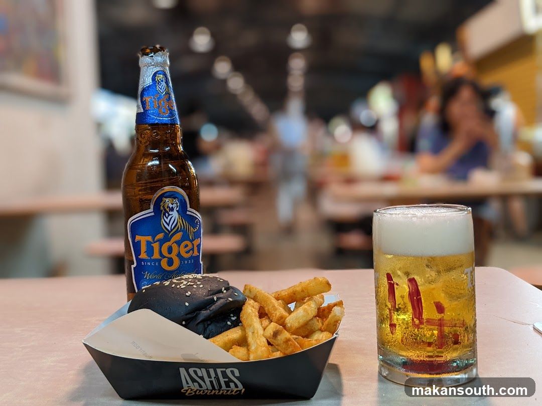 Tiger Beer and Burger Meal