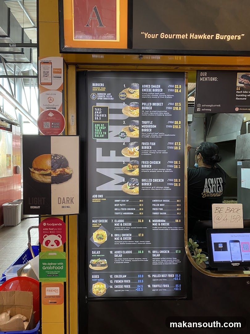 Burger Shop Interior and Menu Board