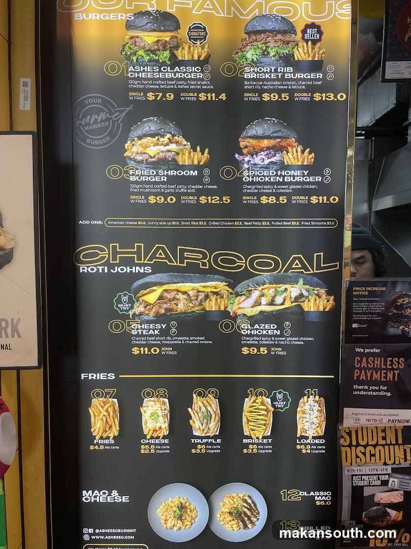 Burger & Roti John Menu Board