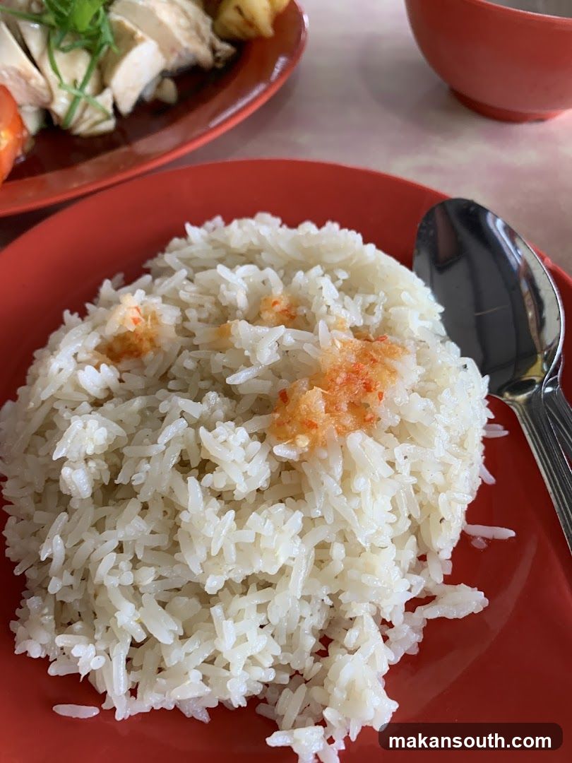 Rice with Shrimp on Red Plate