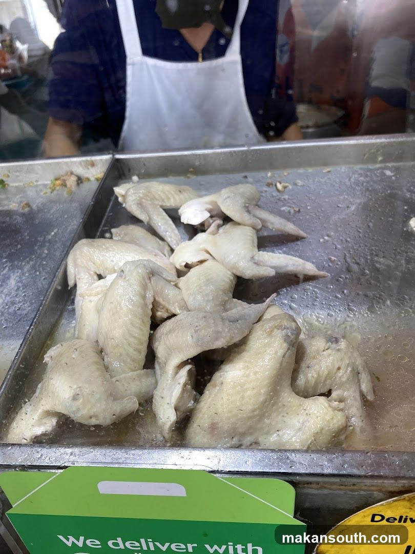 Raw Chicken Display at Food Stall