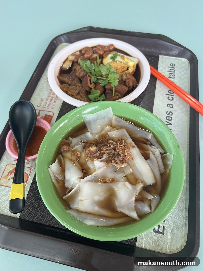 Food Tray with Noodles and Meat Dishes