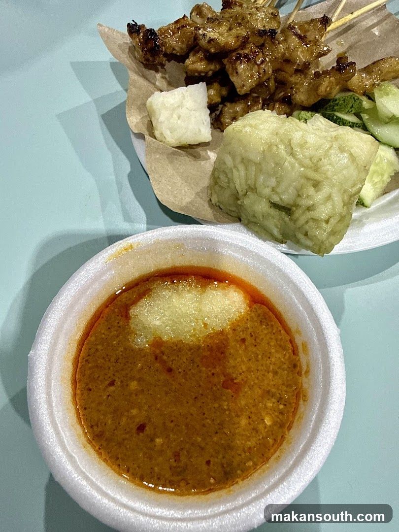 Satay Meal with Rice and Sauce