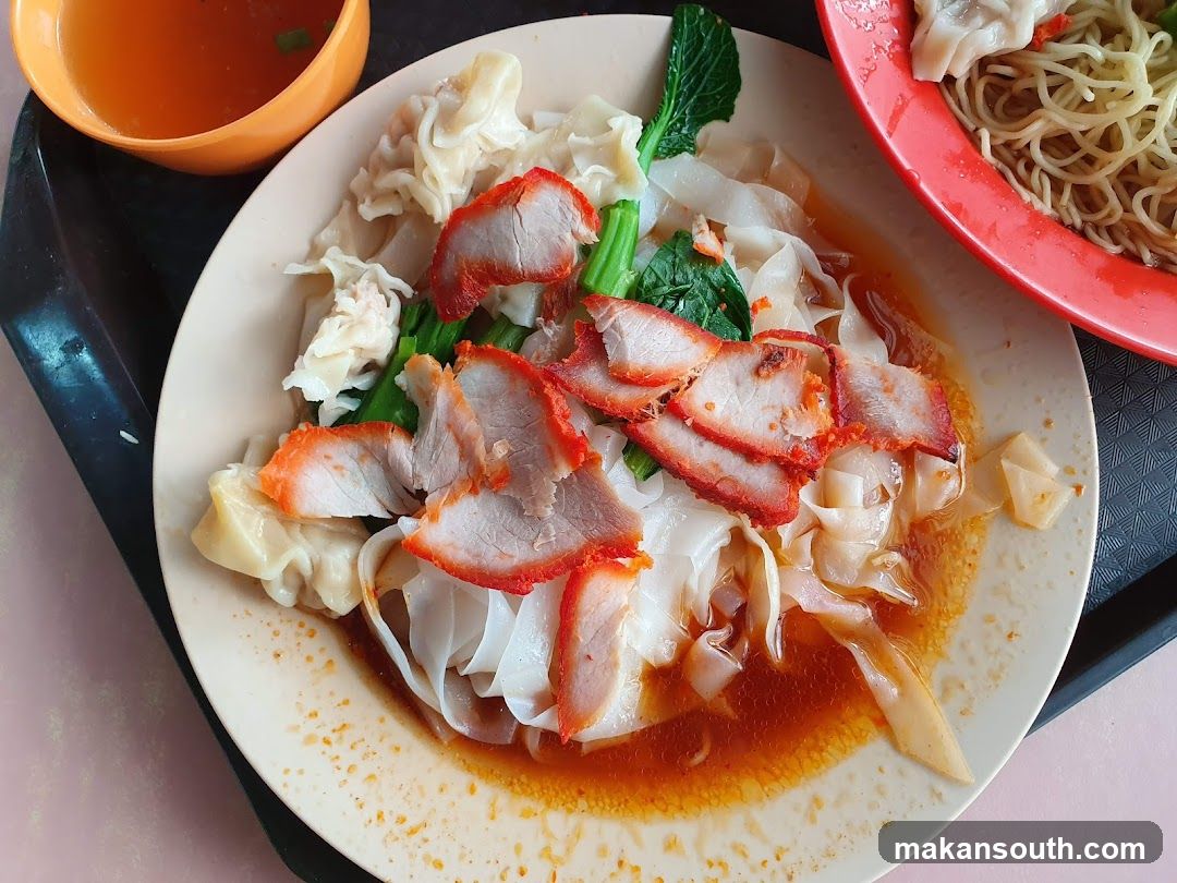 Noodle and Wonton Dish with Roast Pork