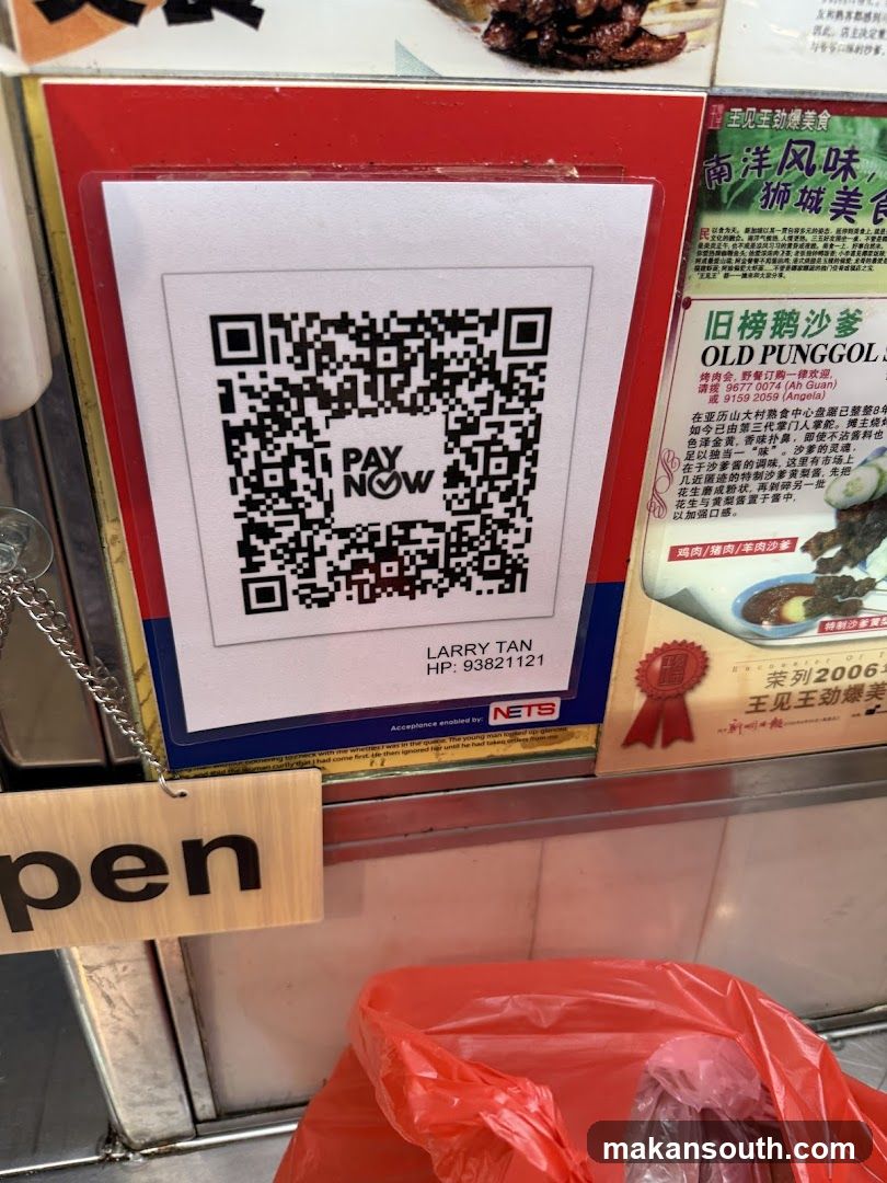 QR Code and Menu Display at Food Stall