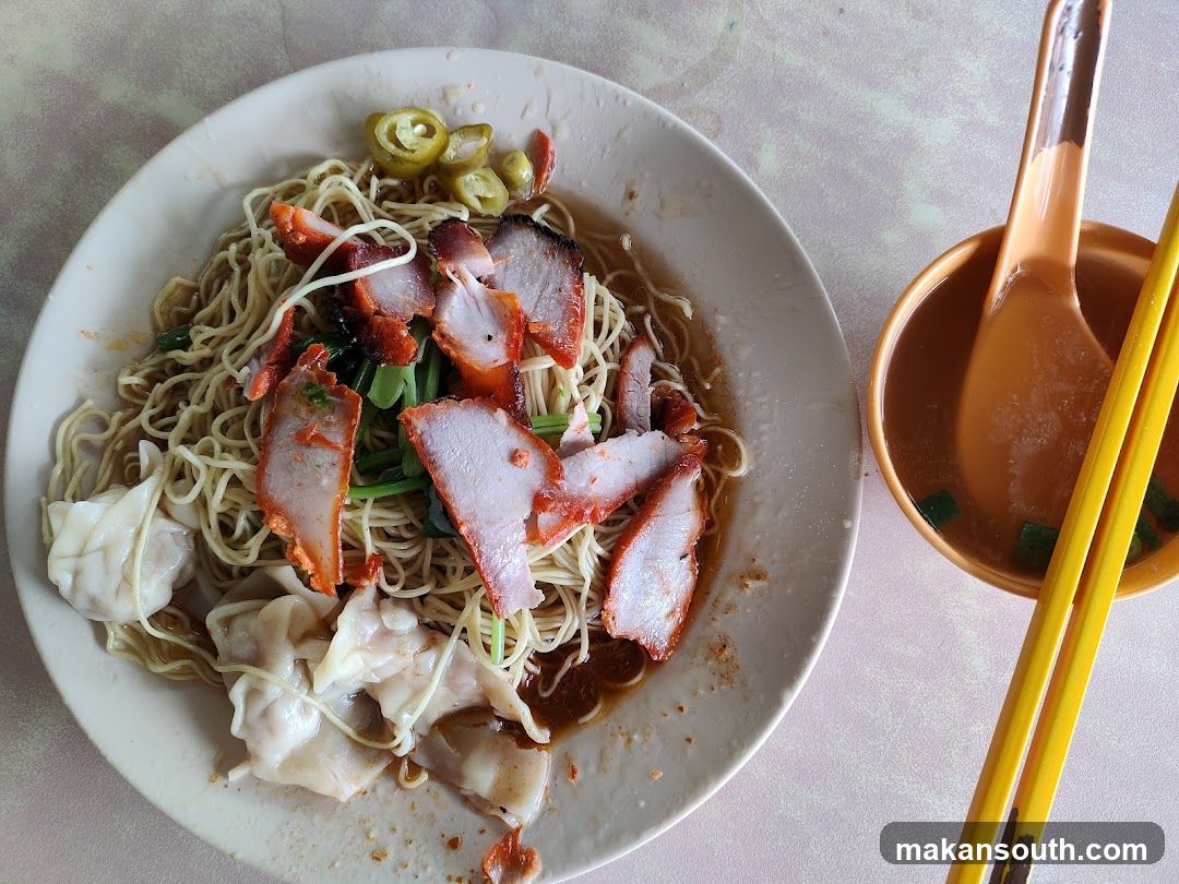 Noodle Dish with Char Siu and Dumplings