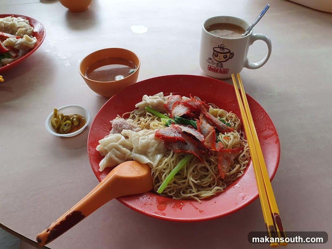 Noodle Bowl with Dishes and Drink